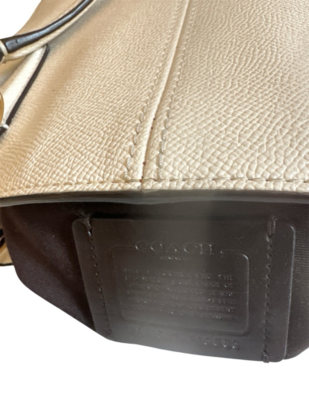 Coach Cream Pebbled Leather Satchel /Crossbody with Gold Hardware - Picture 5 of 6